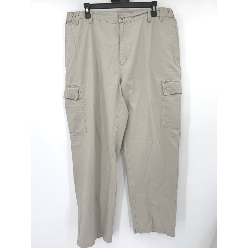 Columbia Cargo Pants Mens 38W Khaki Tan AM8176 Cotton Canvas Outdoor Hiking